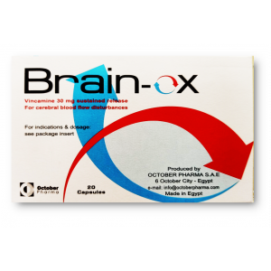 Brain-OX 30 mg ( Vincamine ) Sustained Release 20 capsules